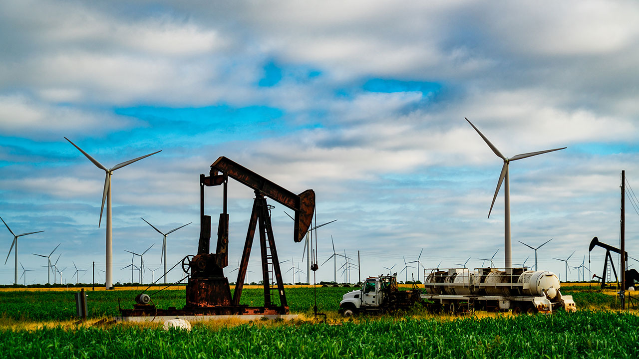 Wind turbines and oil rigs